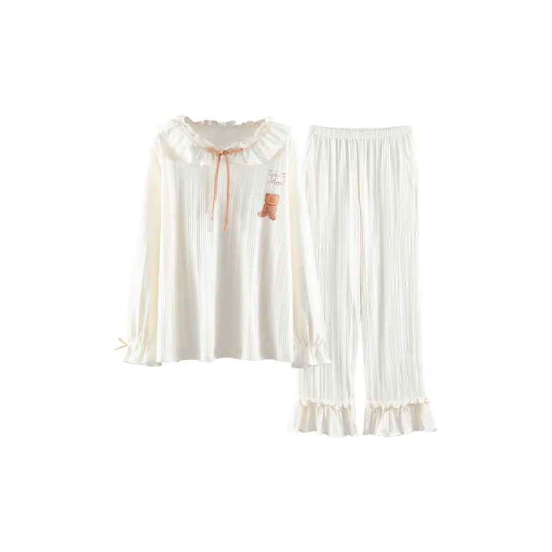 The Story Of The Flower Season Pajama Set Women's White-0