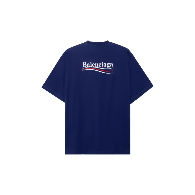 Balenciaga Political Campaign Oversized T-Shirt Dark Blue/Multi-1