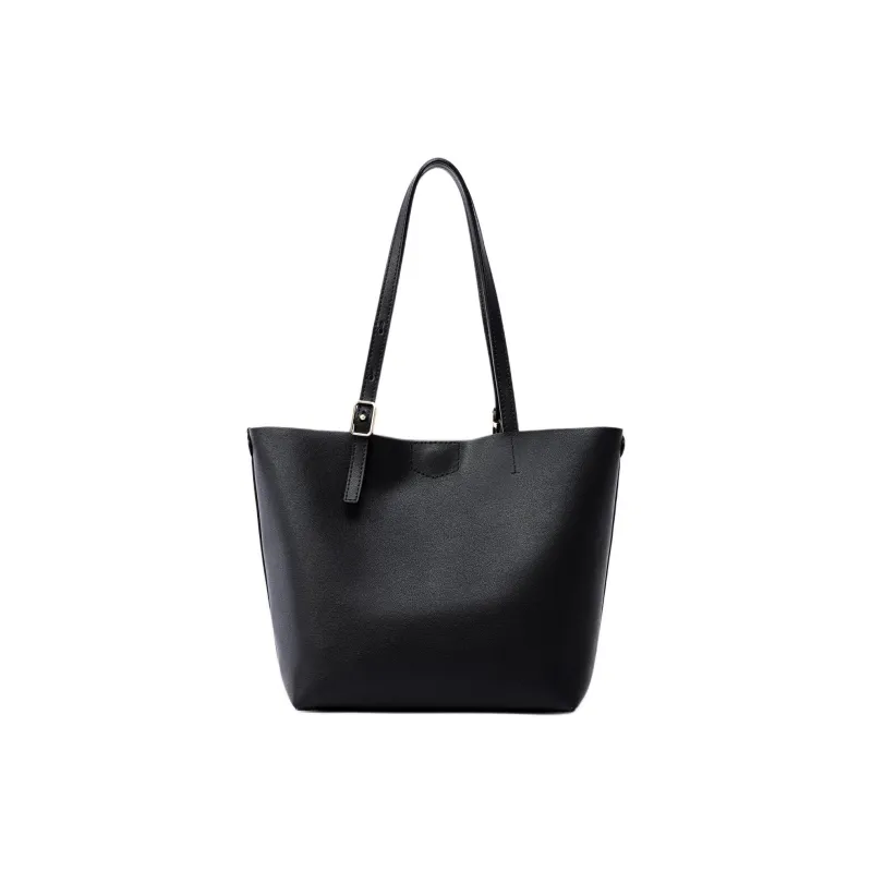 FION Minion Co branding Cow Split Leather Tote Bag Shoulder Bag Large Size Women's Multicolor-3