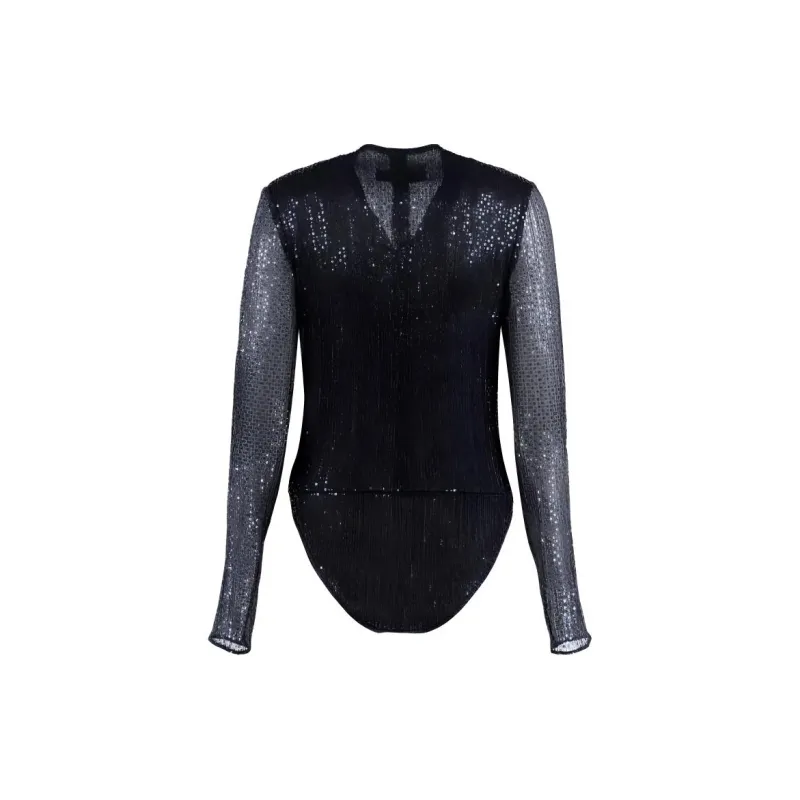 Talbot Runhof Matrix Metallic-threaded Bodysuit-1