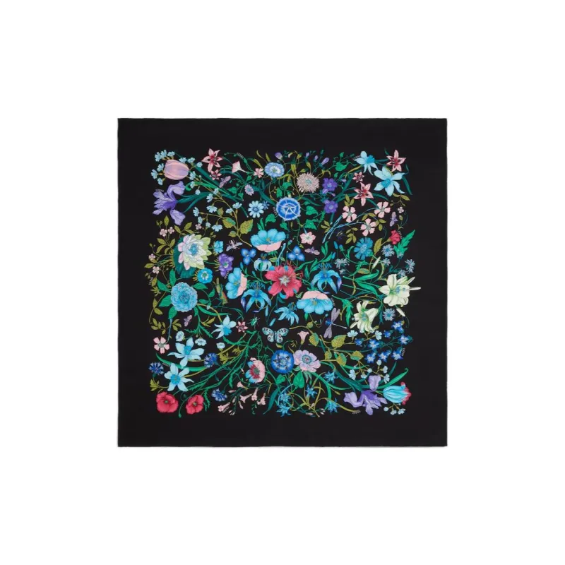 GUCCI Flora-print Silk Scarf-1