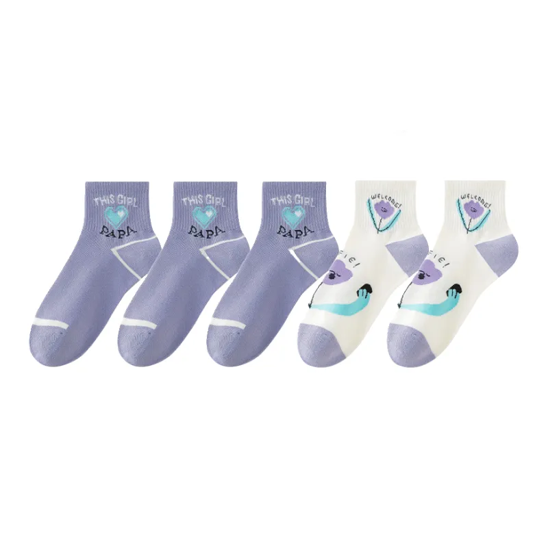 Lan Miao Mid Calf Socks Women's 5 Pack-12