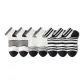 2 Gray Wide Stripes+2 Black Gray Pinstripe+3 Black Stripes Pattern