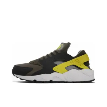Nike Air Huarache Anti Slip Wear Resistant Low Top Casual Shoes Unisex Black Yellow