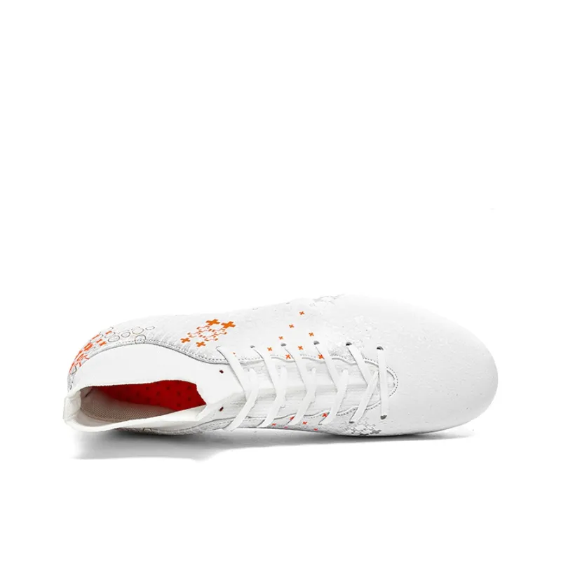 VAKY AG Rubber Short Studs TF Rubber Broken Studs Cushioned Slip-Resistant Abrasion-Resistant Soccer Shoes Unisex White-2