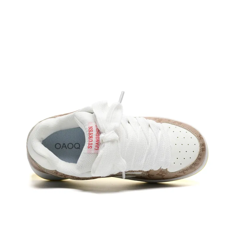 OAOQ Wear-resistant And Lightweight Low-Top Casual Shoes Unisex Light Moon-27