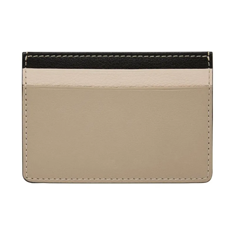 Strathberry Calfskin Card Holder Women's Black/White With Mushroom Pattern-1