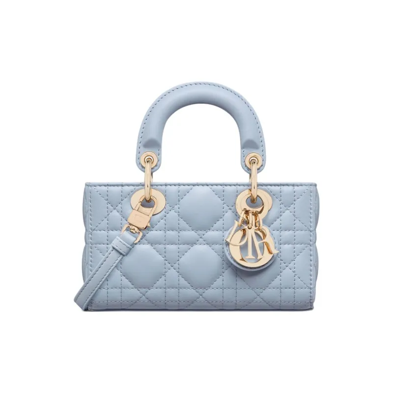 DIOR Lady D JOY Lambskin Shoulder Bag, Crossbody Bag, Handbag Micro Women's Light Blue-0
