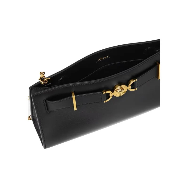 VERSACE Medusa '95 Calfskin One Shoulder Crossbody Clutches Women's Black-3