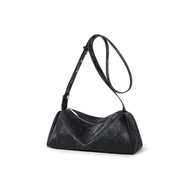 MILLIE'S Cow Leather With Synthetic Leather Shoulder Bag, Crossbody Bag Regular Women's Black-3