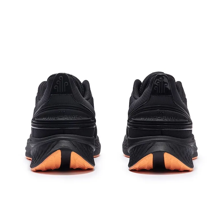 361° Feng Yi Anti-Slip Wear-Resistant Low-Top Casual Running Shoes Men's Black Orange-3