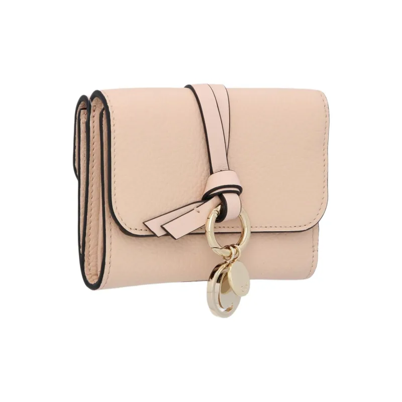 Chloe Alphabet Calfskin Wallet Mini Women's Cement Pink-1