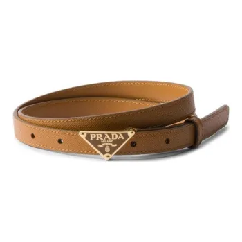 PRADA Triangle logo Leather Belt