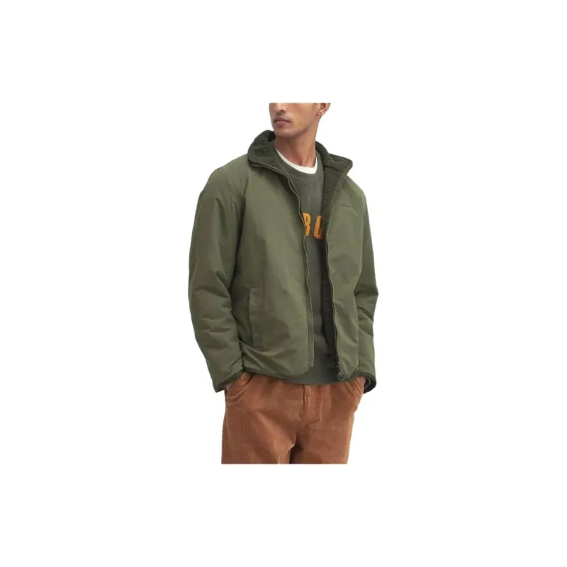 BARBOUR Logo Embroidered Reversible Fleece Jacket-2