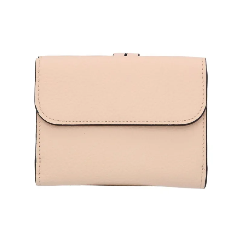 Chloe Alphabet Calfskin Wallet Mini Women's Cement Pink-2