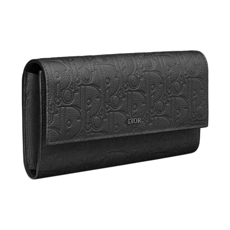DIOR Leather Wallet Regular Men's Black-1
