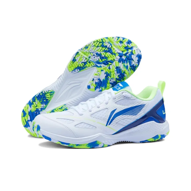 LiNing Anti Slip And Wear Resistant Breathable Low Top Badminton Shoes Unisex White Blue-4