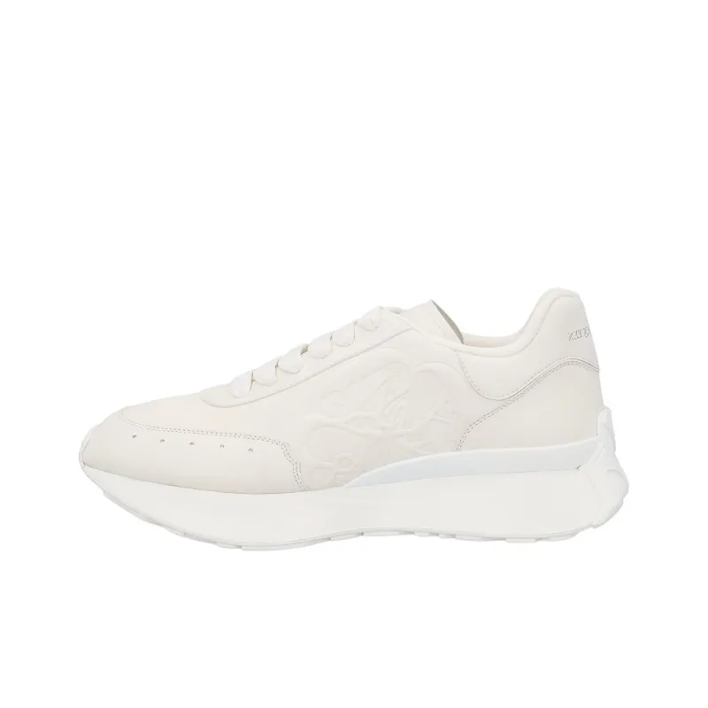 Alexander McQueen Sprint Runner Leather Sneakers 'Beige White'-0