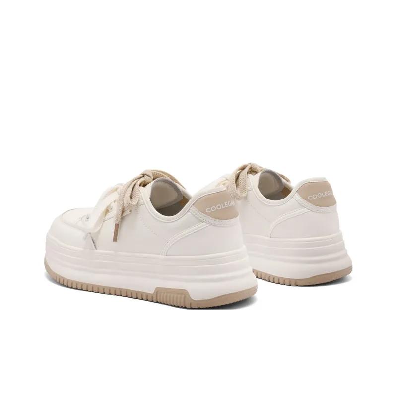 BELLE Wear-Resistant Slip-Resistant Low-Top Skateboard Shoes Women's Ecru/Apricot Ecru/Purple-3