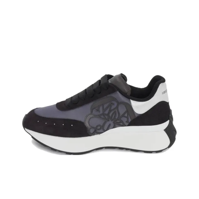 Alexander McQueen Sprint Runner Black Silver Women's-0