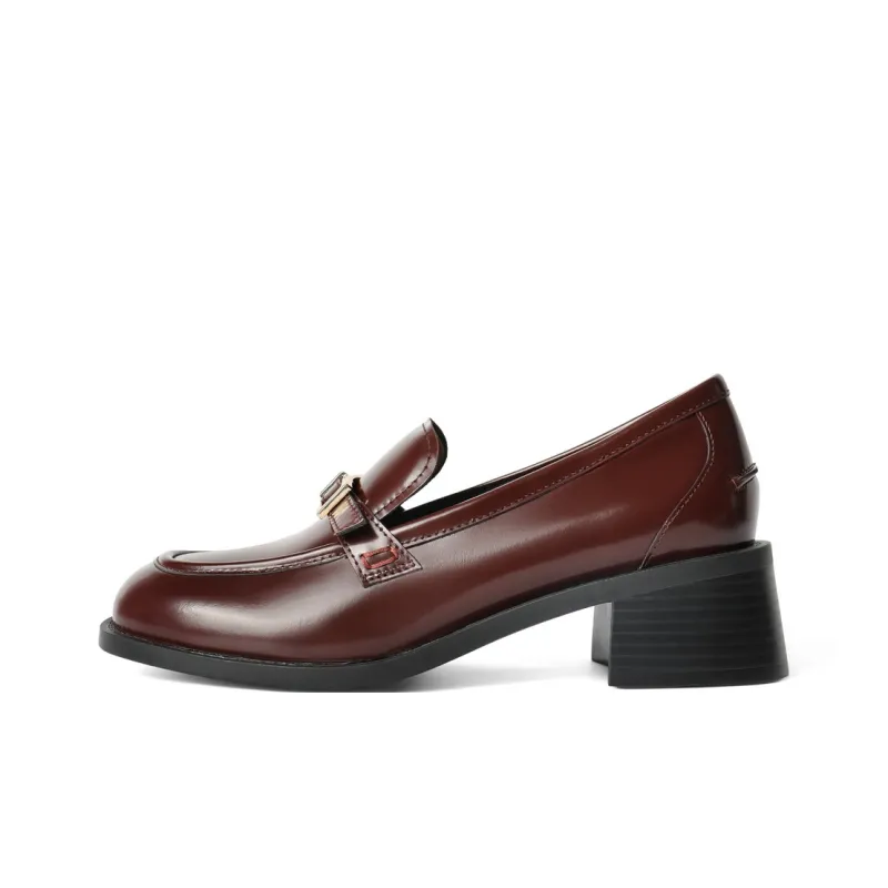 BELLE Loafers 4.5cm Women's Burgundy Black-4