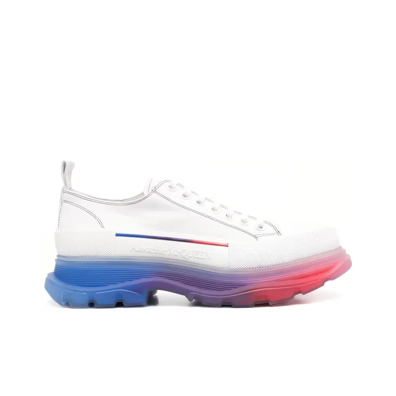 Alexander McQueen Tread Slick Low Lace Up Shoes 'White Multi'-1