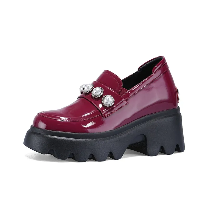 Iijin Loafers Women's Dark Red-1