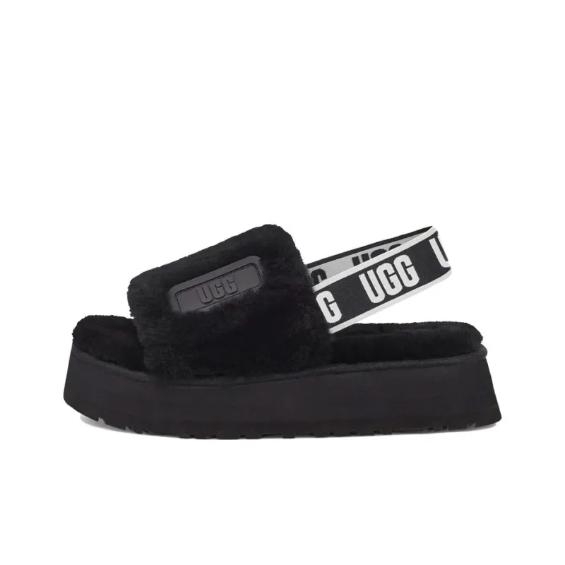 UGG Disco Slide Thick Sole Black Slippers Women's-0