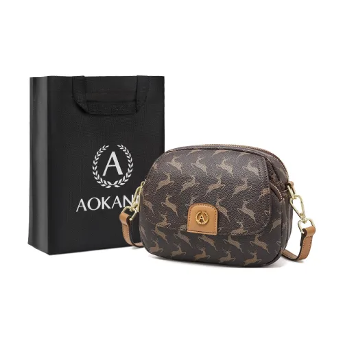 AOKANG PVC Small Round Bag, Crossbody Bag, Shoulder Bag, Shoulder Bag Regular Women's Cocoa Coffee/Nut Apricot