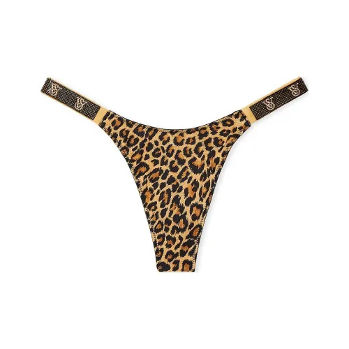 Victoria's Secret Very Sexy Shine Strap Rose Lace Thong Panty / Leopard Underpants Women's 1 Pack Leopard Print