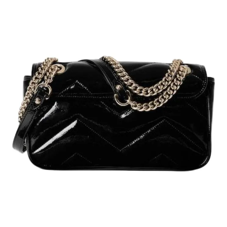 GUCCI GG Marmont Logo Leather Small Shoulder Bag Women's Black-2
