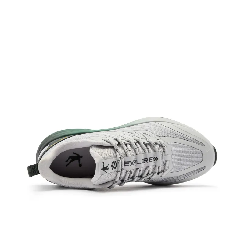 QIAODAN Running Shoes Men Low Top Mist Gray/Wutong Green-3