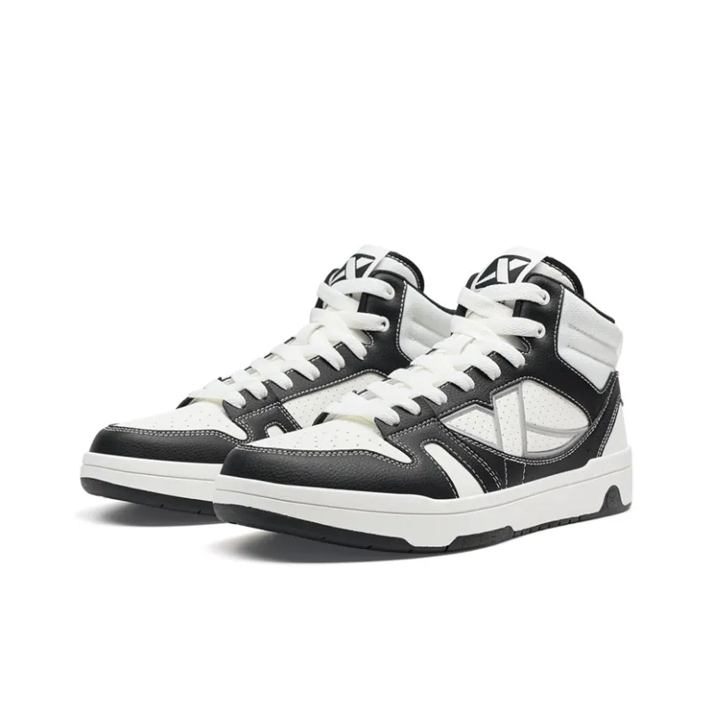 XTEP MAXX LITE Lightweight High Top Skateboard Shoes Men's Canvas White/Black-4