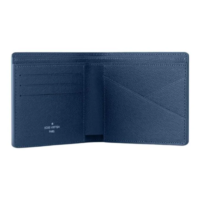 LOUIS VUITTON Multiple Monogram Canvas Cow Leather Patchwork Wallet Men's Gradient Blue-2