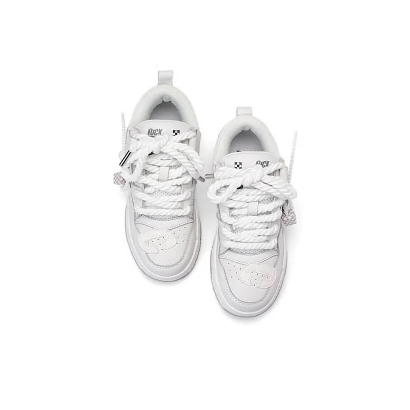 LUCX Lucky Shoes Anti-Slip And Wear-Resistant Height Increasing Low-Top Skateboard Shoes Unisex Pomelo-1