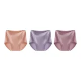 D Set-High-Rise Plus Size-Shrimp Pink+Purple+Dark Purple (3 Pack)