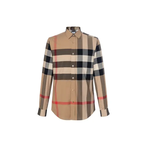 Burberry Check Stretch Cotton Poplin Shirt 