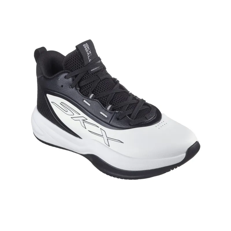 Skechers Slip Resistant Abrasion Resistant Shock Absorbers Mid Top Basketball Shoes Men's White-2