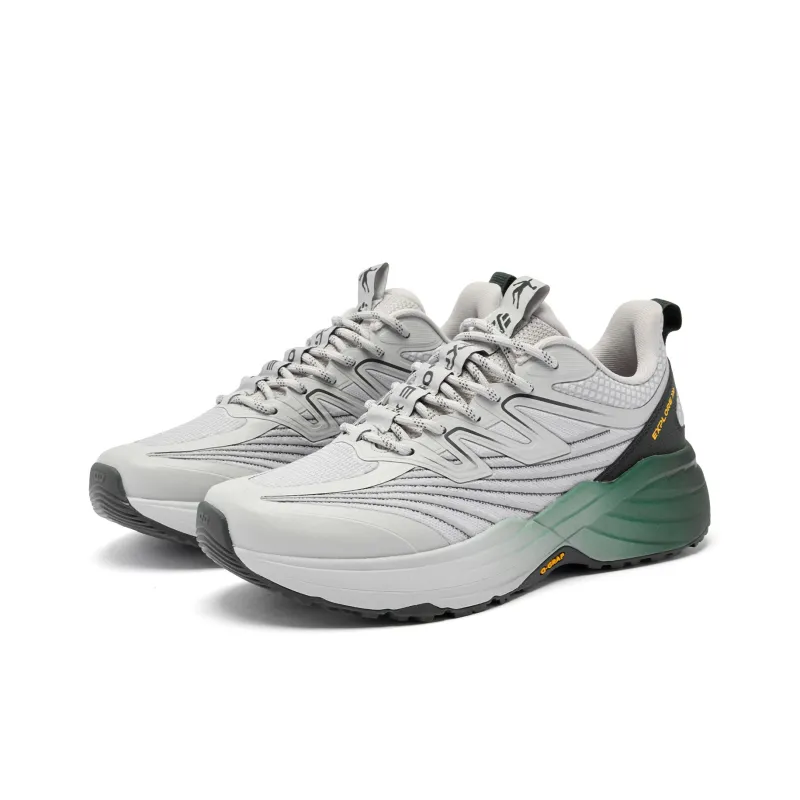 QIAODAN Running Shoes Men Low Top Mist Gray/Wutong Green-2
