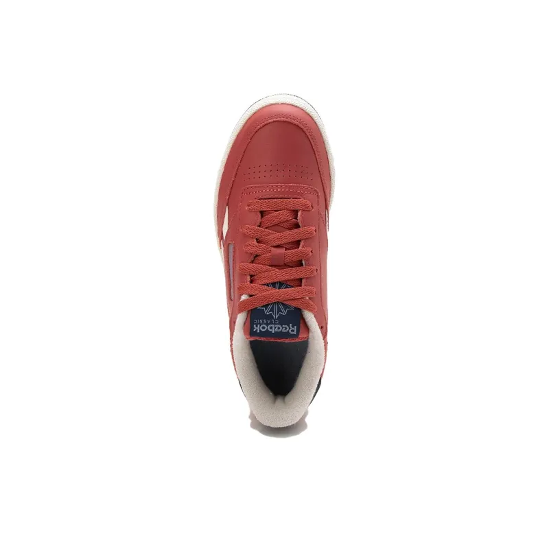Reebok Club C Anti Slip Wear Resistant Low Top Skateboard Shoes Unisex Vintage Red-3