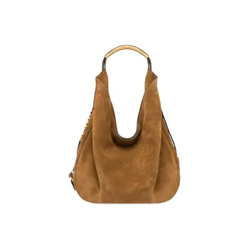 MOSCHINO Calfskin Handbag Shoulder Bag Medium Size Women's Brown