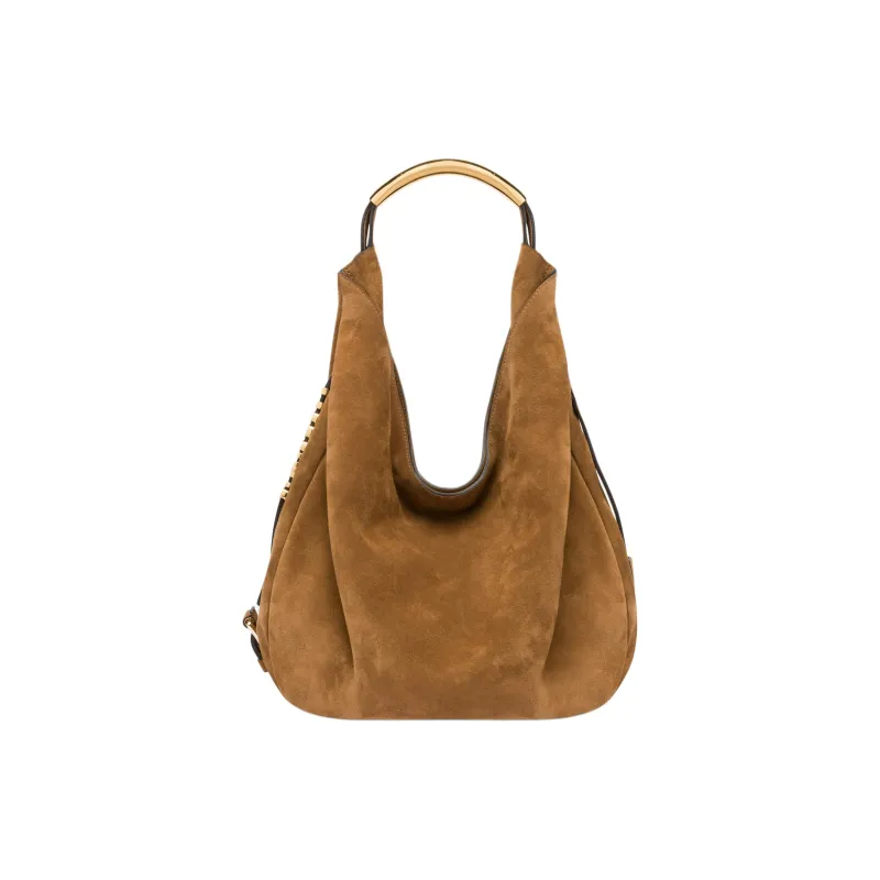 MOSCHINO Calfskin Handbag Shoulder Bag Medium Size Women's Brown-0