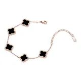 Rose Gold Lucky Charm Bracelet (Black)