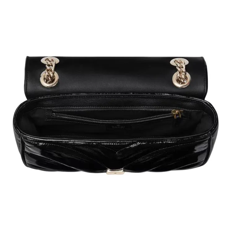 GUCCI GG Marmont Logo Leather Small Shoulder Bag Women's Black-5