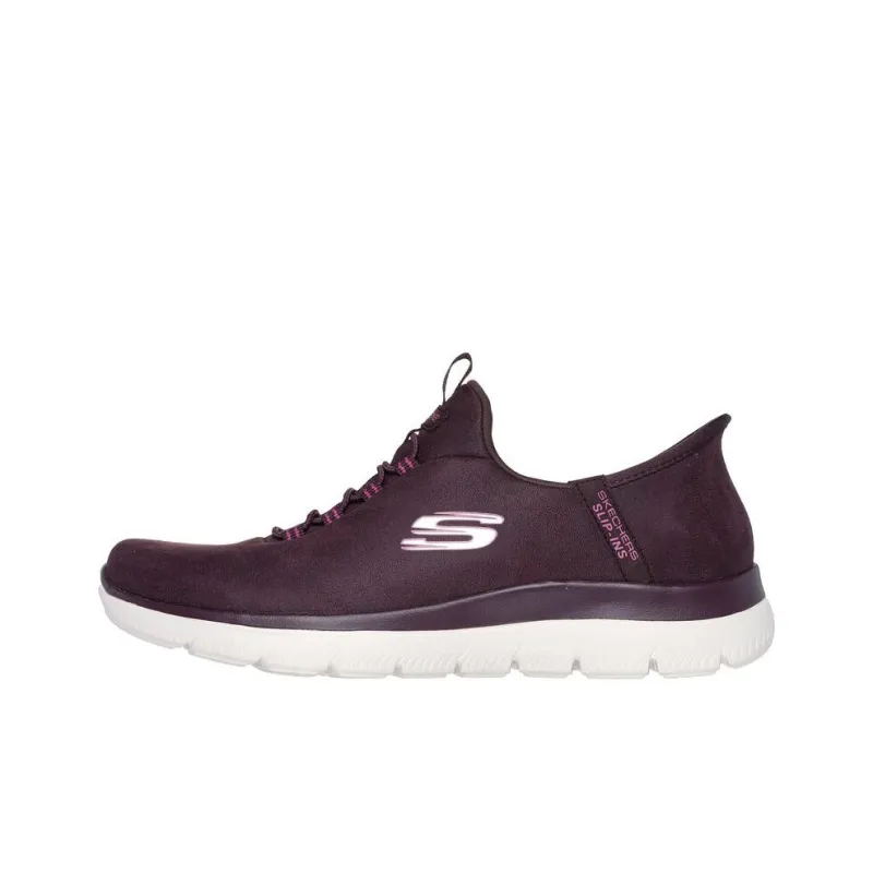 Skechers Slip Ins Anti Slip Wear Resistant Low Top Casual Shoes Women's Brown-0