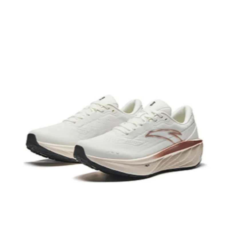 Anta Cloud Journey Anti Slip Wear Resistant Low Top Casual Running Shoes Women's White Brown-1