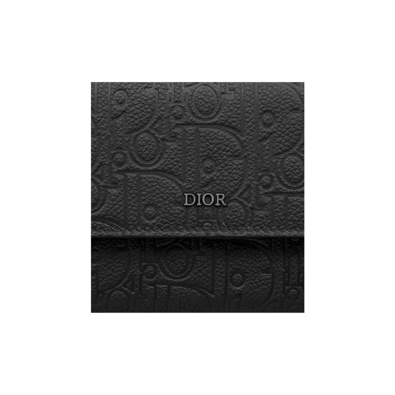 DIOR Leather Wallet Regular Men's Black-4