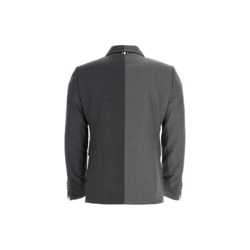 THOM BROWNE Two Toned Single Breasted Tailored Blazer-1