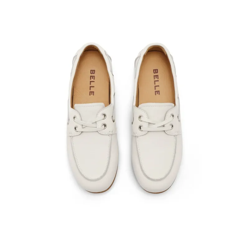 BELLE Boat Shoes Women's Brown Beige-7