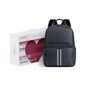 HLA Cow Leather Backpack Laptop Bag Regular Unisex Black